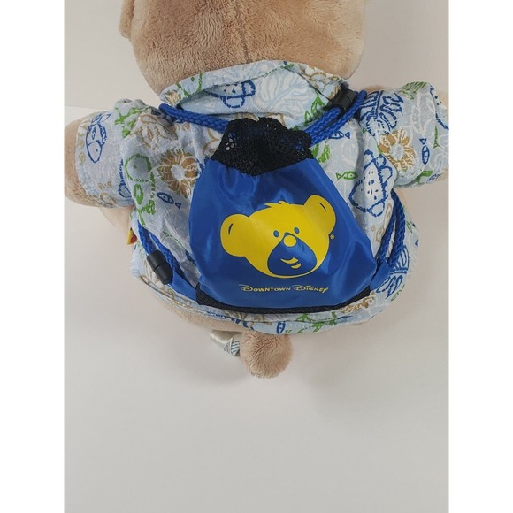Build a bear Workshop bear with fish Hawaiian shirt drawstring bag and phone - Picture 6 of 11